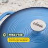 Lodge 3.6 Quart Enameled Cast Iron Oval Casserole With Lid  Dual Handles  Oven Safe up to 500 F or on Stovetop - Use to Marinate, Cook, Bake, Refrigerate and Serve  Caribbean Blue view 4