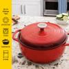 Lodge 6 Quart Enameled Cast Iron Dutch Oven with Lid  Dual Handles  Oven Safe up to 500 F or on Stovetop - Use to Marinate, Cook, Bake, Refrigerate and Serve  Island Spice Red view 4