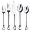 Gourmet Settings - 20-Piece Silverware Set -TWIST Collection - Polished Stainless Steel Flatware Sets - Service for 4 - Kitchen Cutlery Utensils Knife/Fork/Spoon - Dishwasher Safe view 1