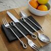 Gourmet Settings - 20-Piece Silverware Set -TWIST Collection - Polished Stainless Steel Flatware Sets - Service for 4 - Kitchen Cutlery Utensils Knife/Fork/Spoon - Dishwasher Safe view 2