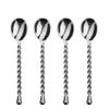 Gourmet Settings - 4-Piece Mini Spoons Set - Silver Tear Collection - Polished Small Stainless Steel Teaspoons - Demitasse Espresso Cutlery - Dishwasher Safe Flatware view 1