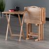 Winsome Wood Alex Snack Table Natural Set 5 Pc, 25.98 inches view 2