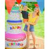 Fun Express Giant Inflatable Birthday Cake Party Decoration 6 Feet Tall - Happy Birthday Blow Up Yard Decorations for Women & Kids | Outdoor Indoor Birthday Inflatables for Home Lawn & Office Parties view 2