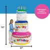 Fun Express Giant Inflatable Birthday Cake Party Decoration 6 Feet Tall - Happy Birthday Blow Up Yard Decorations for Women & Kids | Outdoor Indoor Birthday Inflatables for Home Lawn & Office Parties view 3