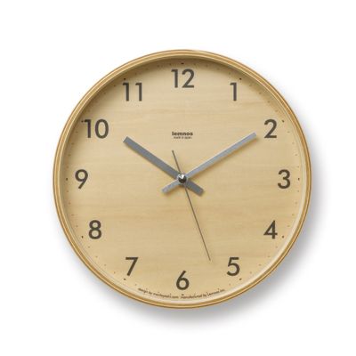 Lemnos Plywood S GY Wall Clock