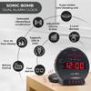 Sonic Bomb Dual Extra Loud Alarm Clock with Bed Shaker, Black | Sonic Alert Vibrating, Heavy Sleepers, Battery Backup | Wake with a Shake view 4
