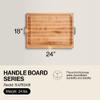 John Boos Handle Boards Series Rectangular Wooden Maple Cutting Board 24x18  2.25 Thick, 30-lb Reversible Butcher Block with Juice Groove, Edge-Grain & Metal Handles view 2