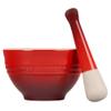 Le Creuset Stoneware Mortar and Pestle Set, 10 oz., Cerise view 2