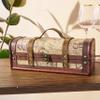 Twine Old World Wine Bottle Gift Box, Wooden Wine Box with Lid and Handle, Wood, Faux Leather, Antique Map Design, Holds 1 Bottle view 4