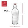 Bormioli Rocco Officina Water Bottle | 37.25 oz, Italian Glass Pitcher | Airtight Seal & Metal Clamp | Easy To Carry Handle, Dishwasher Safe & Eco-Friendly | Safe For Infused & Carbonated Drinks view 2