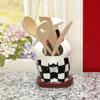 ACK Fat Chef Hand Painted Ceramic Utensil Jar, Utensil Holder, Modern Kitchen Decor, Kitchen Storage for Spoon, and More view 3