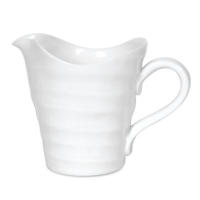 Portmeirion Sophie Conran White Small Pitcher with Handle | 8 Oz Creamer Pitcher for Coffee and Milk | Made from Fine Porcelain | Dishwasher and Microwave, Freezer & Oven Safe