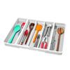 madesmart Expandable Utensil Tray-White | Classic Collection | 5-Compartments | Kitchen Organizer | Soft-Grip Lining and Non-Slip Rubber Feet | Easy to Clean | BPA-Free view 1