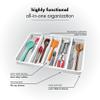 madesmart Expandable Utensil Tray-White | Classic Collection | 5-Compartments | Kitchen Organizer | Soft-Grip Lining and Non-Slip Rubber Feet | Easy to Clean | BPA-Free view 4