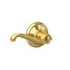 Schlage F10 FLA 605 Flair Door Lever, Hall & Closet Passage Lock, Bright Brass view 1