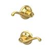 Schlage F10 FLA 605 Flair Door Lever, Hall & Closet Passage Lock, Bright Brass view 4