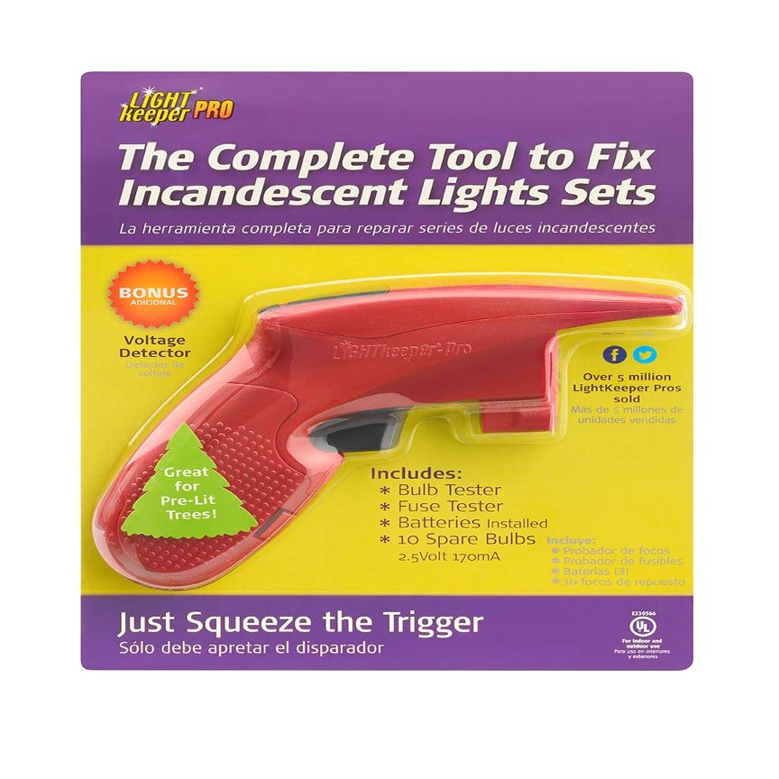 LightKeeper Pro Quick Fix Incandescent Christmas Holiday Light Set Repair Tool | UL Listed (#230566)