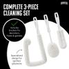 Brushtech 3-Piece Sommeliers Washing Kit - USA Made Glass Cleaning Brushes with Tapered Foam Heads for Decanters, Flutes, Goblets - Scratch-Free Handles & Long-Lasting Shape Retention view 2