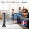 Lasko Oscillating Tower Fan with Remote, Quiet Floor Fans for Bedroom, 42", Silver T42951 view 2