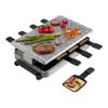 Swissmar Stelvio Raclette Party Grill with Granite Stone Non-Stick Grill Plate/Crepe Top, Outdoor & Indoor Electric BBQ Grill, Samgyupsal Griller - Brushed Stainless Steel - 8-Person - Silver view 1