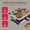 Swissmar Stelvio Raclette Party Grill with Granite Stone Non-Stick Grill Plate/Crepe Top, Outdoor & Indoor Electric BBQ Grill, Samgyupsal Griller - Brushed Stainless Steel - 8-Person - Silver view 2