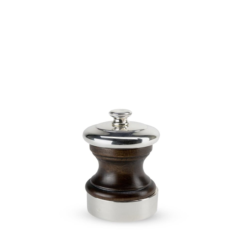 Peugeot Palace 4 Inch Silver Plated Salt Mill, Antique Brown, 7.20 x 5.20 x 10.00 cm