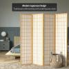 Red Lantern 6 ft. Tall Window Pane Shoji Screen - Natural - 4 Panels view 2
