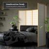 Red Lantern 6 ft. Tall Window Pane Shoji Screen - Natural - 4 Panels view 3