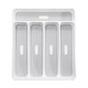 madesmart Classic Small Silverware Tray - White | CLASSIC COLLECTION | 5-Compartments | Icons help sort Flatware, Utensils and Cutlery | Soft-grip Lining and Non-slip Feet | BPA-Free view 2