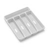 madesmart Classic Small Silverware Tray - White | CLASSIC COLLECTION | 5-Compartments | Icons help sort Flatware, Utensils and Cutlery | Soft-grip Lining and Non-slip Feet | BPA-Free view 3