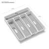 madesmart Classic Small Silverware Tray - White | CLASSIC COLLECTION | 5-Compartments | Icons help sort Flatware, Utensils and Cutlery | Soft-grip Lining and Non-slip Feet | BPA-Free view 4