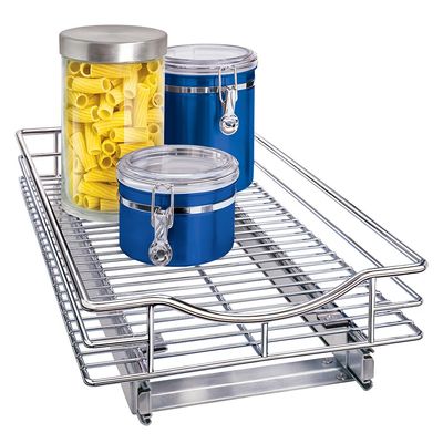LYNK PROFESSIONAL Pull Out Cabinet Organizer, 11" x 21" Slide Out Drawers for Kitchen Cabinets - Sliding Pull-Out Pantry Shelves  Home Shelf Organizers - Lifetime Ltd. Warranty, Chrome
