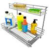 LYNK PROFESSIONAL Pull Out Under Sink Kitchen Cabinet Organizer - 11.5 in. x 18 inch deep Drawer - Sliding Shelf Organizer for Cabinets and Undersink Storage Shelves - Lifetime Ltd. Warranty  Chrome view 1