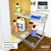 LYNK PROFESSIONAL Pull Out Under Sink Kitchen Cabinet Organizer - 11.5 in. x 18 inch deep Drawer - Sliding Shelf Organizer for Cabinets and Undersink Storage Shelves - Lifetime Ltd. Warranty  Chrome view 2