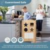 Guidecraft Classic Kitchen Helper - Natural: Adjustable Height, Folding Step Stool For Little Kids, Toddler Safety Cooking Tower with Write-on Wipe-off Message Boards. Kids Learning Furniture view 3