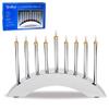 Aviv Judaica Electric Silver Arch Menorah Low Voltage Minorah Arch Shape Electronic Chanukkiah Designed by Yair Emanuel Electronic Hanukkah Menurah view 4