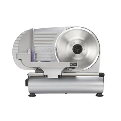 Weston Electric Meat Cutting Machine, Deli & Food Slicer, Adjustable Slice Thickness, Non-Slip Suction Feet, Removable 9 Stainless Steel Blade, Easy to Clean
