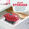 Dash Mini Waffle Maker- Compact Electric Iron for Creative Homemade Treats - PTFE nonstick surface - Easy-to-Clean - Perfect for Kids & Families - Red view 4