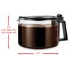 CAF BREW COLLECTION Universal Glass Coffee Replacement Carafe - BPA Free Carafe - 4 to 5 Cup Black Coffee Pot for Cuisinart, Mr. Coffee, Hamilton Beach, Black & Decker and More view 3