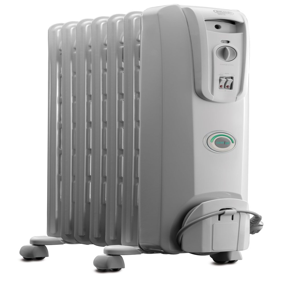 De'Longhi Oil filled Radiator Heater, 1500W Electric Space Heater for indoor use, portable room heater, Energy Saving, full room like office and bedroom with safety features, EW7707CM