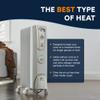 De'Longhi Oil filled Radiator Heater, 1500W Electric Space Heater for indoor use, portable room heater, Energy Saving, full room like office and bedroom with safety features, EW7707CM view 3