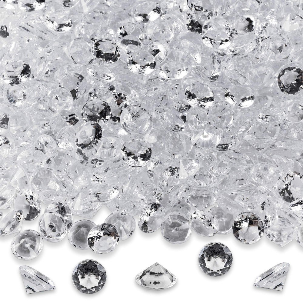 Super Z Outlet Diamond Table Confetti Party Toy Decorations for Weddings, Bridal Shower, Birthdays, Graduations, Home, and more. 800 COUNT, 4 Carat/8mm Jewels