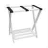 Lipper International 502W Right Height Folding Luggage Rack with Bottom Shelf, White Finish, 22 " x 13 " x 27 " view 1