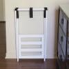 Lipper International 502W Right Height Folding Luggage Rack with Bottom Shelf, White Finish, 22 " x 13 " x 27 " view 4