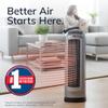 Lasko Oscillating Digital Ceramic Tower Heater for Home with Adjustable Thermostat, Timer and Remote Control, 23 Inches, 1500W, Silver, 755320 view 2
