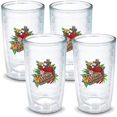 Tervis Margaritaville - It's 5 O'Clock Somewhere - Red Parrot Made in USA Double Walled Insulated Tumbler Travel Cup Keeps Drinks Cold & Hot, 16oz 4pk, Classic