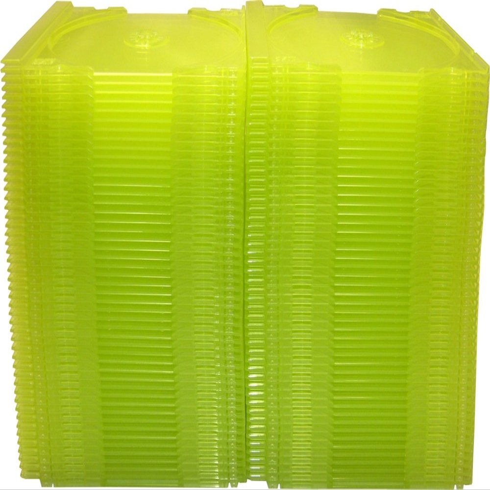(100) Translucent Yellow Green Colored Replacement CD Trays/Inserts for CD Jewel Boxes! #CDIS80TL