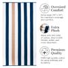 Laguna Beach Textile Co. Striped Cabana Beach Towel - Oversized, Plush 630 GSM Cotton - Ocean Blue and Almond Beige view 3