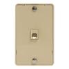ICC RJ-12 Telephone Wall Plate, 6P6C Voice Jack with Screw-Down Terminals, Ivory Faceplate with Mounting Standoffs, Single-Gang, IC630DB6IV view 1