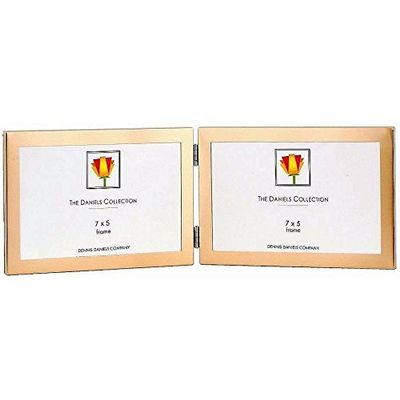 Hard-to-find goldplate landscape hinged double by Dennis Daniels - 5x7